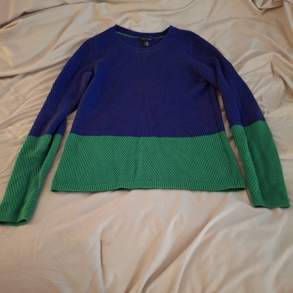 Tommy Hilfiger Blue and Green Women's Long sleeve Knit Sweater - Picture 3 of 6
